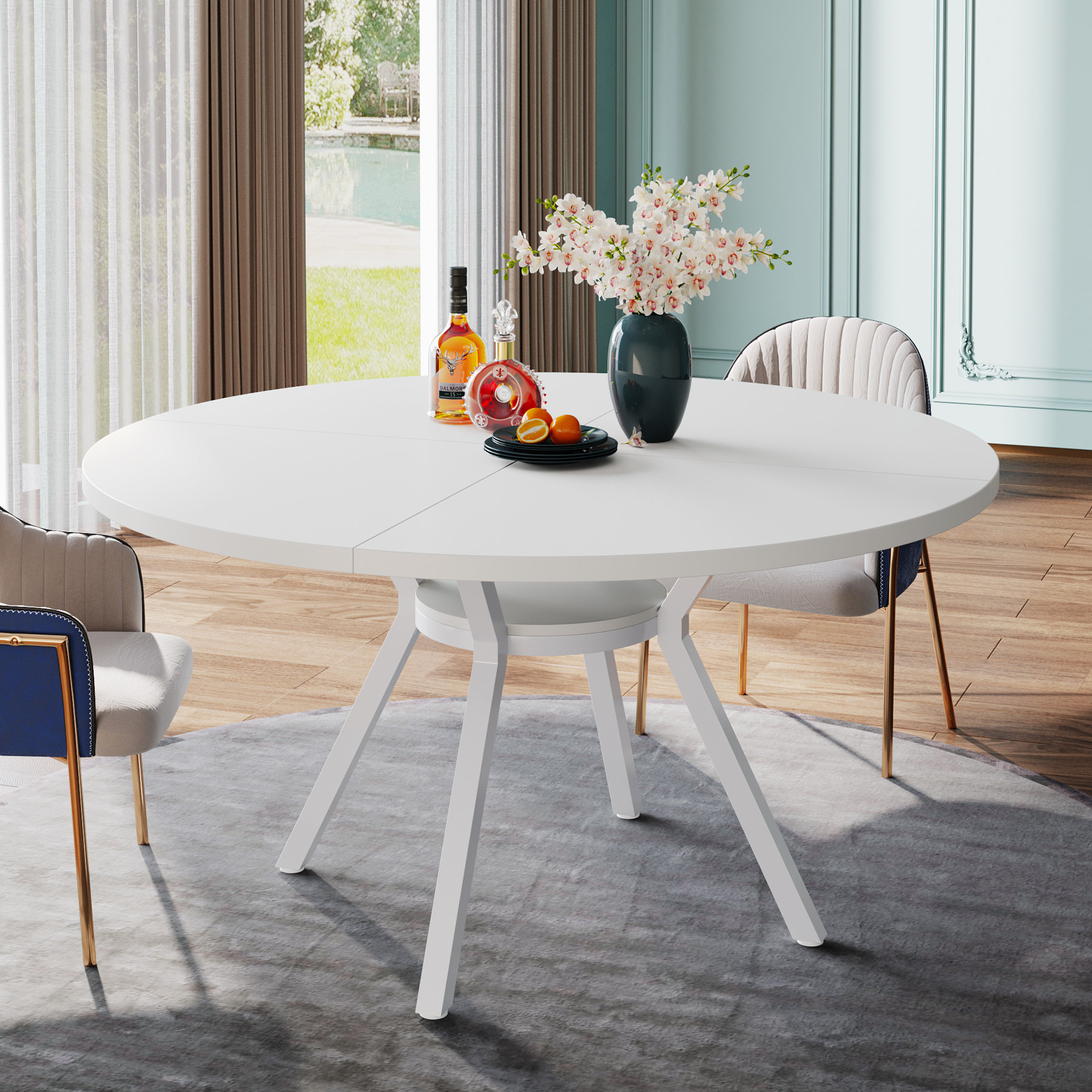 George Oliver 47.2" White Round Dining Table for 4 - Wayfair Canada